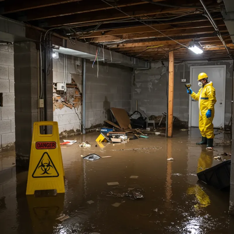 Flooded Basement Electrical Hazard in Elizabethtown, NC Property